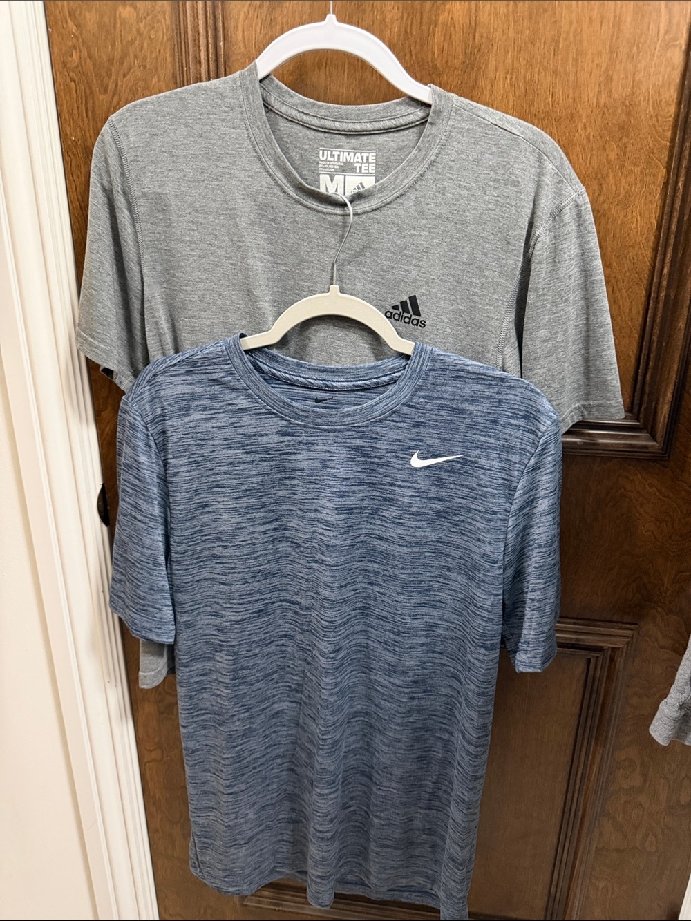 Nike & Adidas Men’s Medium Performance T-Shirt Bundle Blue Gray Athletic 2-Pack